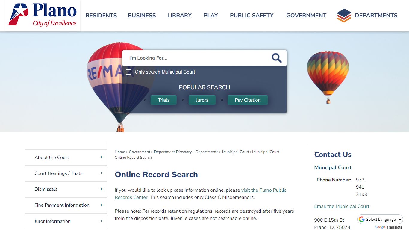 Online Record Search | Plano, TX - Official Website